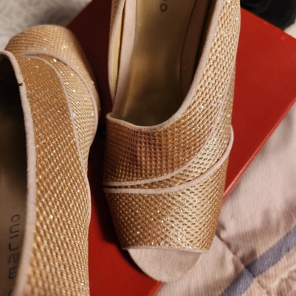 Ann Marino Shoes - Wome's sparkly peep toe D'Orsay heels